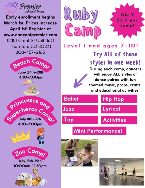 Dance Schedule | Premier School of Dance | Colorado Dance Studio | Tap ...